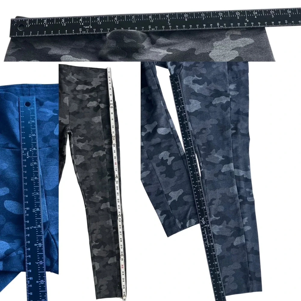 Cabi Women M Black Gray Camo Print Highrise Side Pocket Stretch ATC Legging 3931